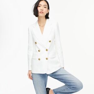 J. Crew Bristol Blazer in Stretch Linen in White Sz 8T TALL NWOT